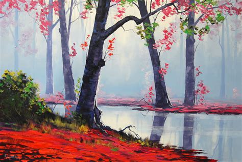 Autumn river painting by artsaus on DeviantArt