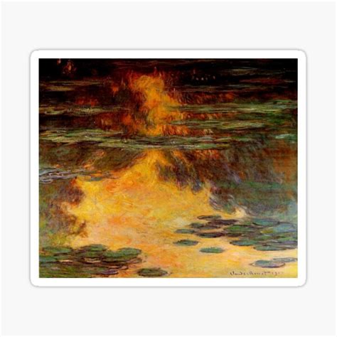 "Claude Monet | Water Lilies - Sunset Effect " Sticker by Gascondi ...