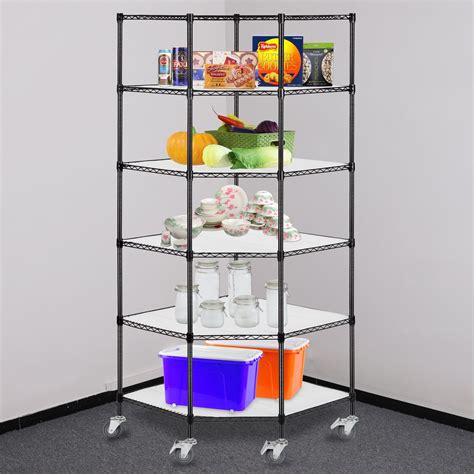 UBesGoo 6Tier Wire Shelving Adjustable Heavy Duty Rack Corner Unit ...