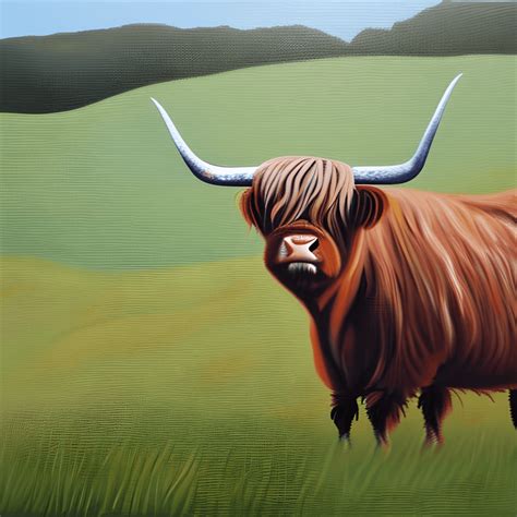 Highland Cow Oil Painting · Creative Fabrica