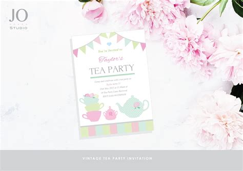 Custom Vintage Tea Party Invitation for a Vintage Tea Party / | Etsy