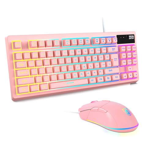 Buy KOLMAX HUNTERRGB Pink Gaming Keyboard and Mouse Combo,87 Keys ...