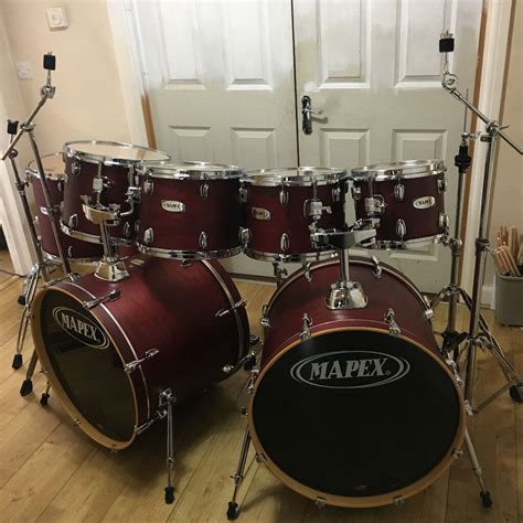 Fully Refurbished 9 Piece Double Bass Drum Mapex V Series Drum Kit | in ...