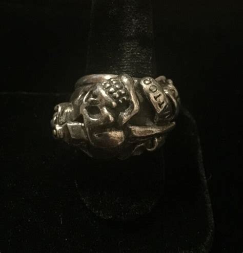 Authentic Vintage Ed Hardy Sterling Silver Skull Ring | eBay