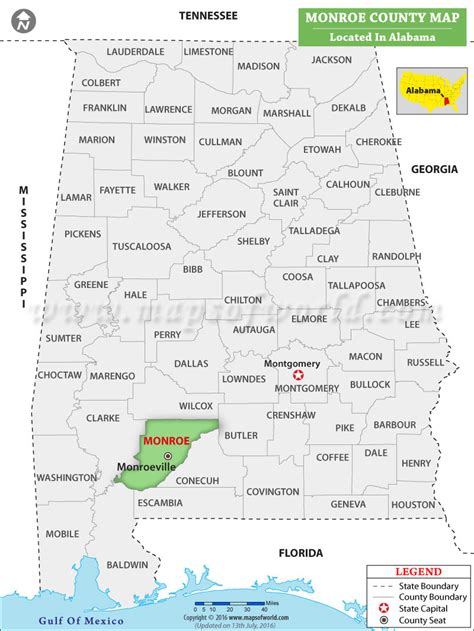 Monroe County Map, Alabama