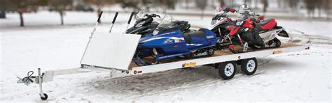 Flatbed snowmobile trailer - Bear Track