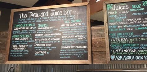 Erewhon | Bar menu, Tonic, Menu