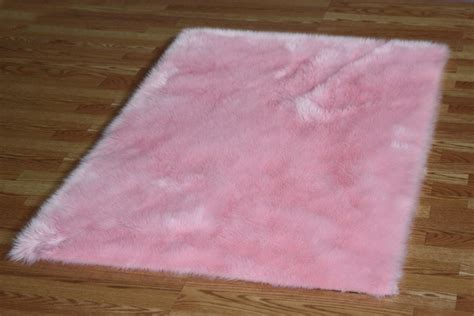 5' x 8' Baby Pink Faux fur rug non-slip washable Great