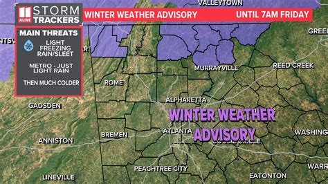 Georgia weather new winter advisory for northeast counties | 11alive.com