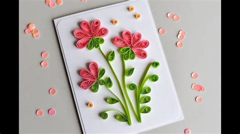 Simple Quilling designed card for beginners|how to make quilling card ...