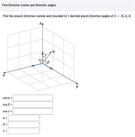 Solved Find Direction Cosine and direction angles Find the | Chegg.com