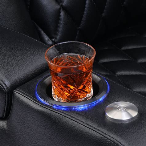 Ebern Designs Leather Home Theater Seating with Cup Holder & Reviews ...