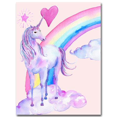 Unicorns + Rainbows Canvas | Unicorn wall art, Unicorn painting ...