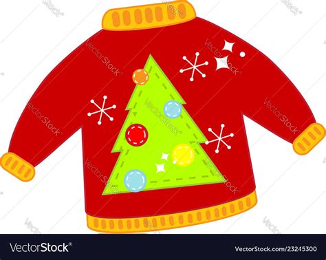 Red christmas ugly sweater isolated clip art Vector Image