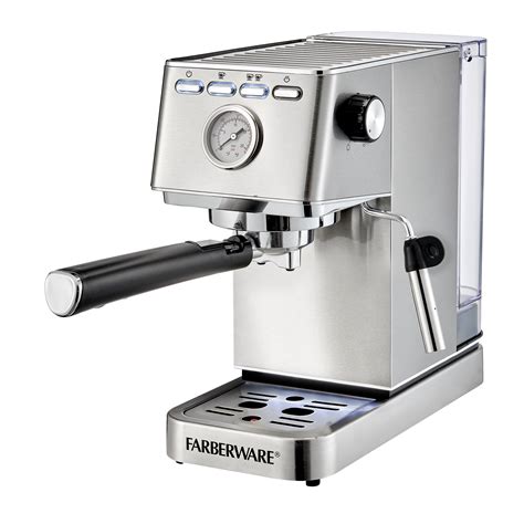 Farberware Espresso Machine, 15 Bar, Silver, Stainless Steel, Steam ...