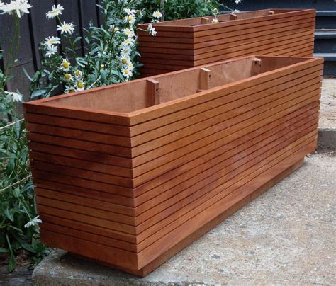 Rectangular Wooden Planter Boxes | Custom planters, Wood planters ...