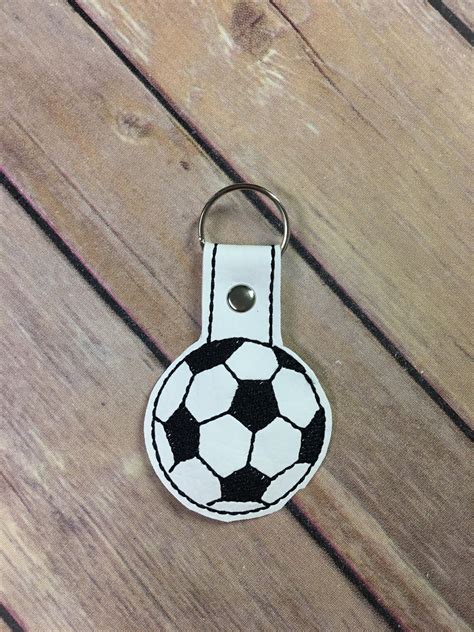 Soccer ball Embroidered Keychain Key chain KeyFob Snaptab | Etsy