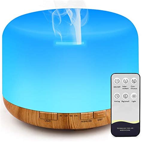 RENWER Essential Oil Diffuser, 500ml Remote Control Diffusers for ...