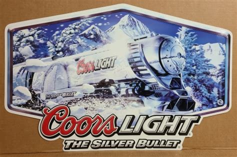 Coors Light Beer Silver Bullet Tin Sign