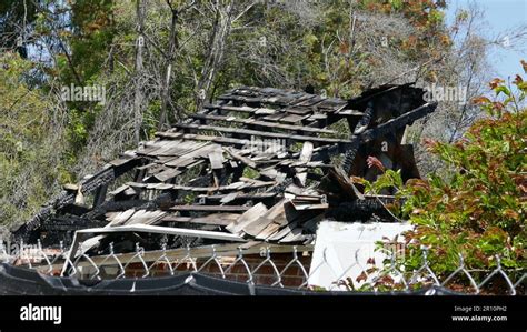 Los Angeles, California, USA 8th May 2023 Fire Damaged home on ...