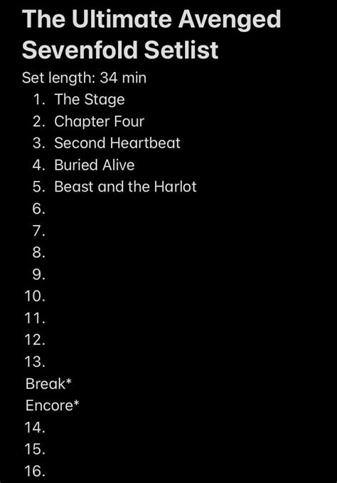 Avenged Sevenfold Ultimate Setlist: Part 12 - Most upvoted song goes ...