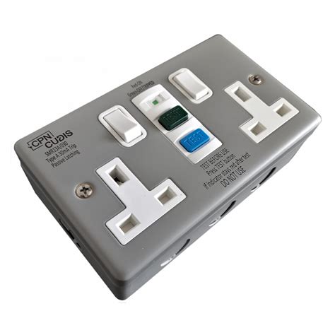 Twin 13A 30mA Metal RCD Switch Socket | CPN Cudis