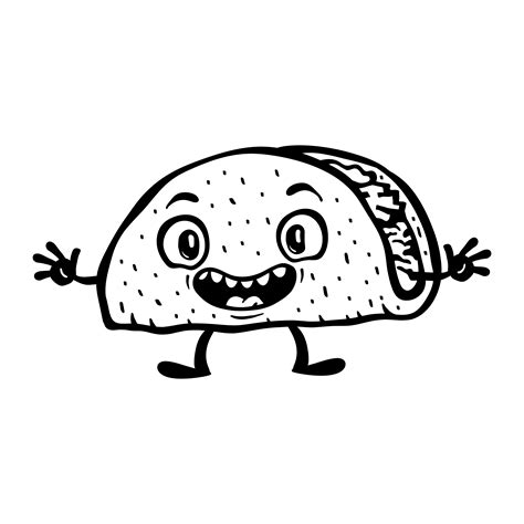 Cute Funny Cartoon Taco vector illustration 553409 Vector Art at Vecteezy