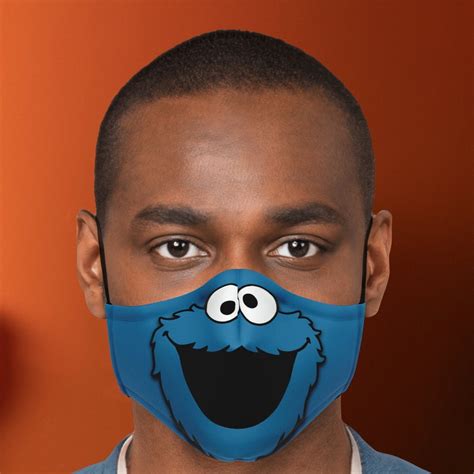 Cookie Monster Face Mask With Filter Unisex Face Mask With | Etsy