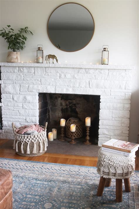 White Brick Fireplace Makeover