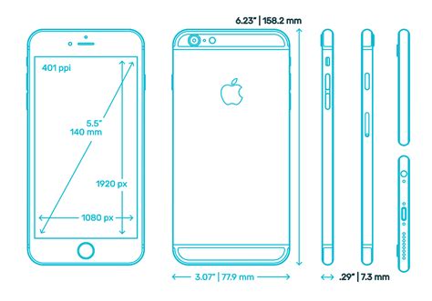 Apple iPhone 6S Plus (9th Gen) Dimensions & Drawings | Dimensions.com