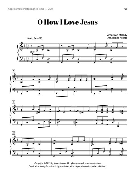 O How I Love Jesus – Koerts Music