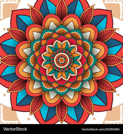 Festive Colorful Mandala Art Design Geometric Stock Vector, 48% OFF