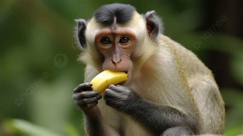 Monkey Eating Its Banana Background, Picture Of Monkey Eating Banana ...