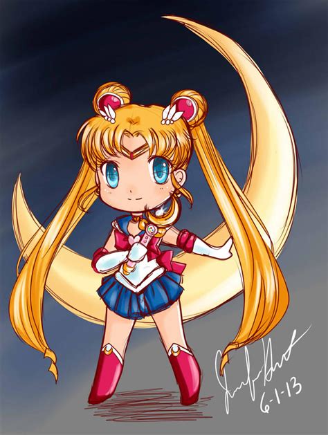 Colored Sketch Chibi Sailor Moon by JenniferKitty20 on DeviantArt