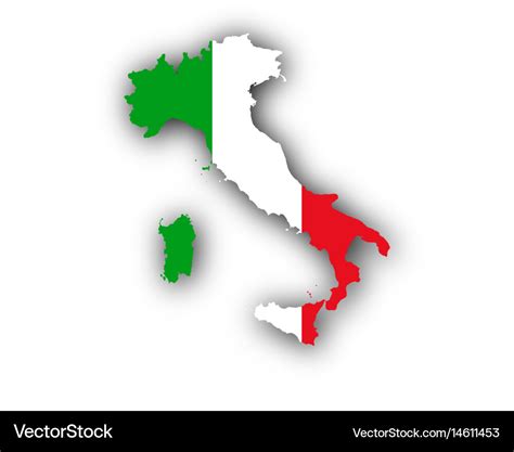 Map and flag of italy Royalty Free Vector Image