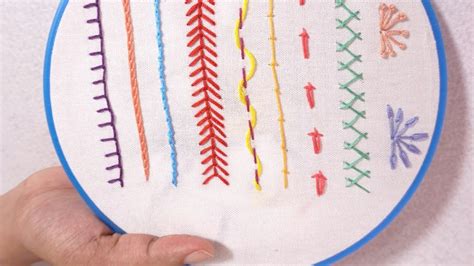 Hand Embroidery for Beginners - Part 5, 10 Basic Stitches, HandiWorks #69