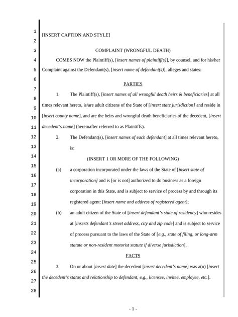 Wrongful death lawsuit examples: Fill out & sign online | DocHub