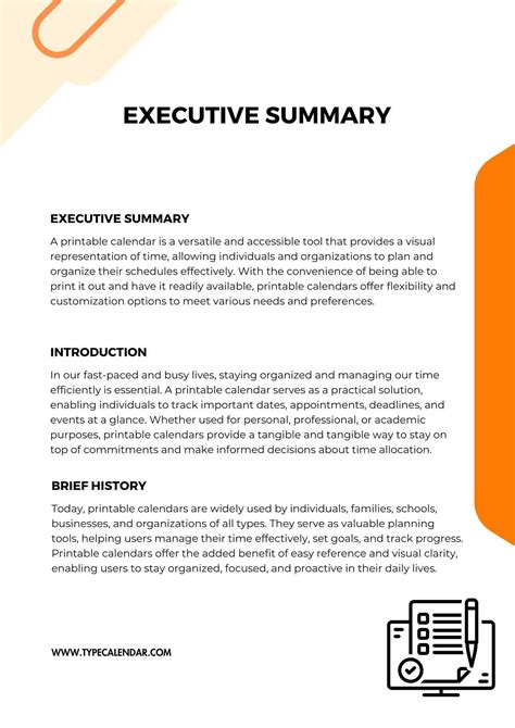 Executive Summary Template For Proposal