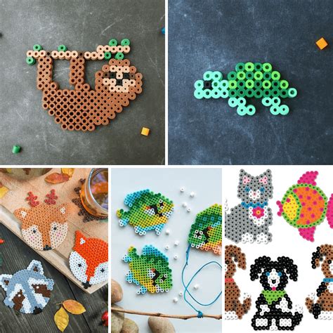 PERLER BEAD ANIMALS-- Easy, free animal melty beads ideas.