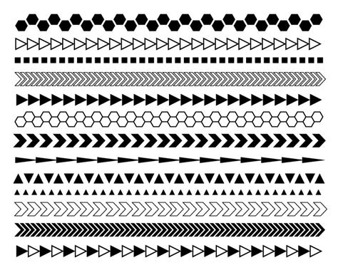 Geometric Digital Borders // Black and White Borders // Modern ...