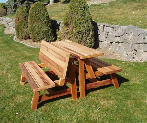 Herman Wooden Convertible Table Set with Bench | Picnic table bench ...