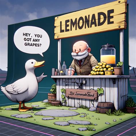 The duck walked up to the lemonade stand, and said to the man, running ...