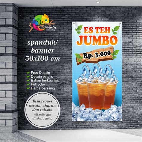 Spanduk Banner Es Teh Jumbo Murah Free Desain | Lazada Indonesia