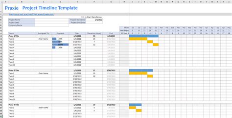 Excel Template For Timeline