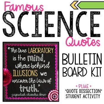 a poster with the words, famous science quotes and bulletin board for ...