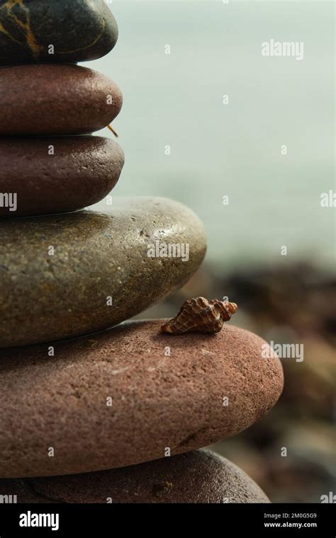 close-up of a pyramid of stones Stock Photo - Alamy