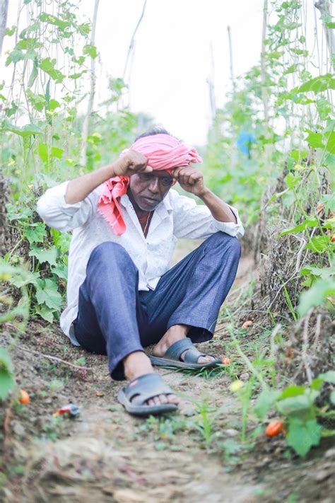 Premium Photo | Indian poor farmer in farm sad farmer loss of farmer