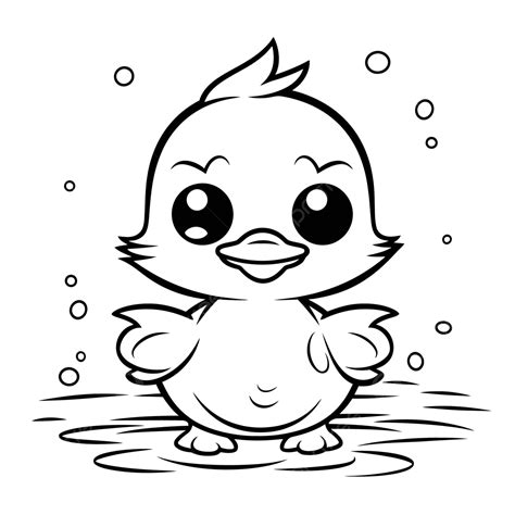 Small Cute Duck Coloring Pages Outline Sketch Drawing Vector, Duck ...