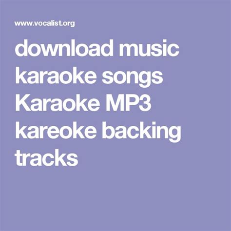 download music karaoke songs Karaoke MP3 kareoke backing tracks ...