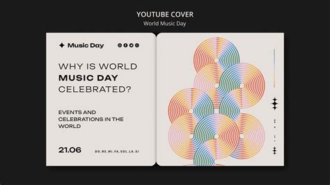 Premium PSD | Youtube cover template for world music day celebration